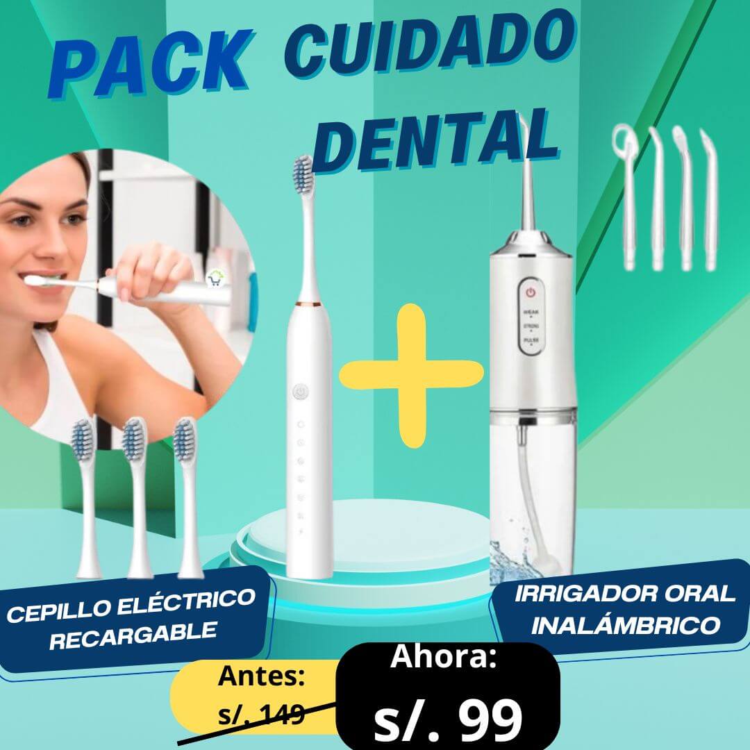 🦷 PACK CUIDADO DENTAL: CEPILLO DENTAL RECARGABLE + IRRIGADOR ORAL INALÁMBRICO✅