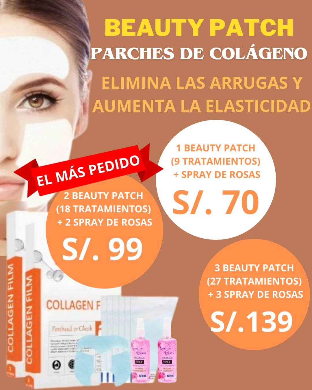 BEAUTY PATCH COLÁGENO + SPRAY AGUA DE ROSAS