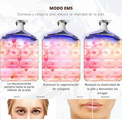 LUMISKIN PRO: MASAJEADOR FACIAL LUZ LED 7 COLORES
