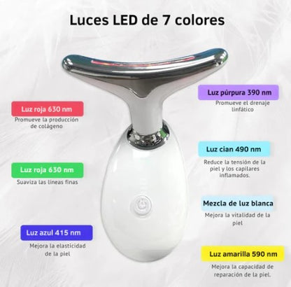 LUMISKIN PRO: MASAJEADOR FACIAL LUZ LED 7 COLORES