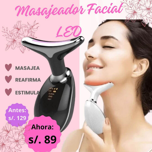 MASAJEADOR FACIAL LED REDUCTOR DE PAPADA Y ARRUGAS