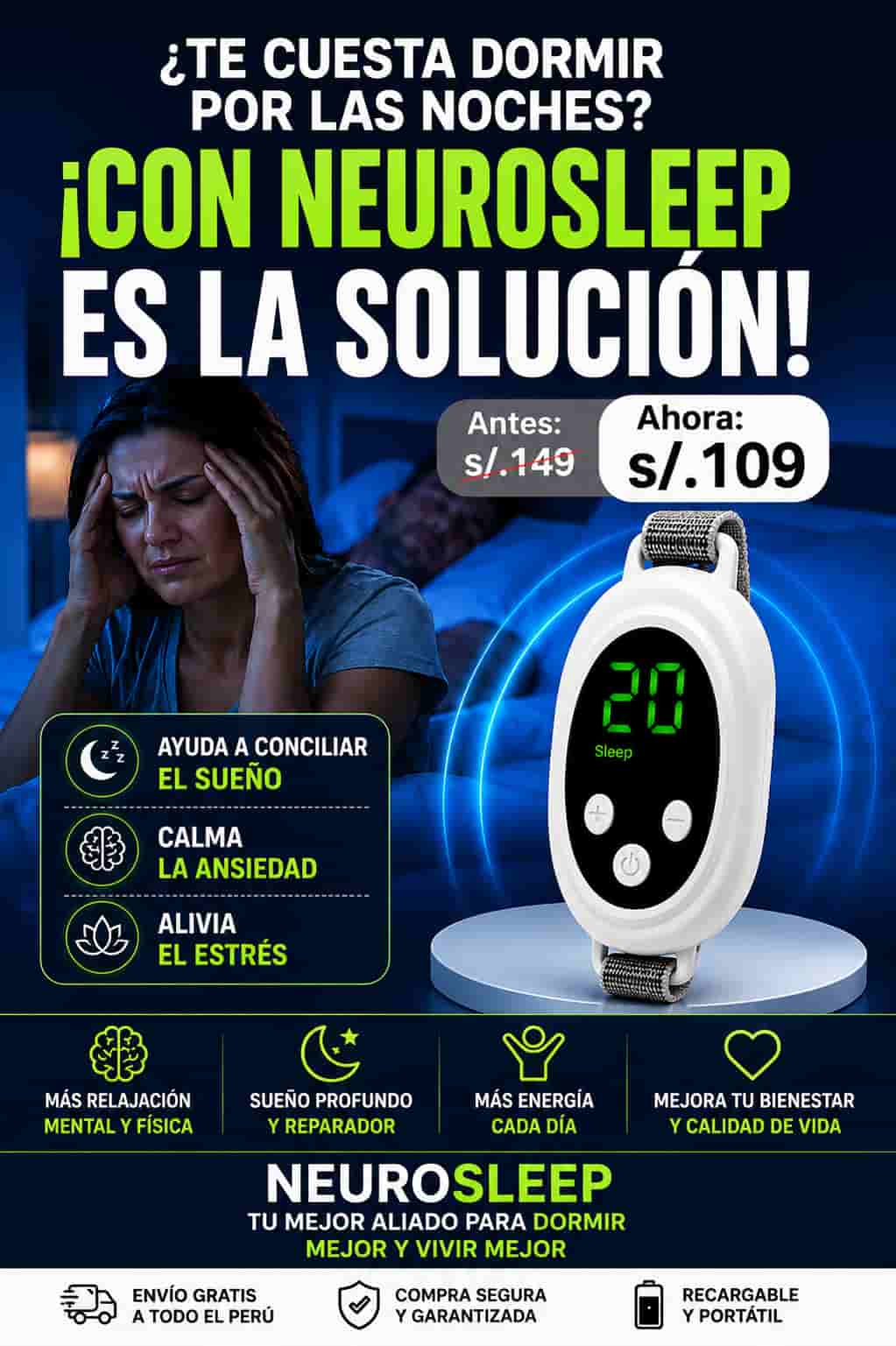 NEUROSLEEP - DISPOSITIVO PARA DORMIR Y CALMAR LA ANSIEDAD