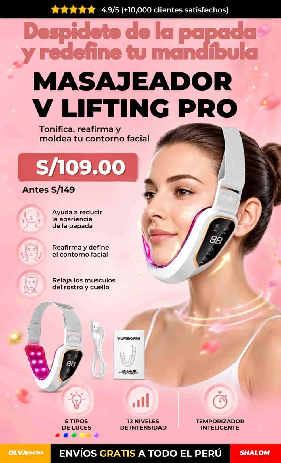 MASAJEADOR V LIFTING PRO - ADELGAZAMIENTO Y DEFINICION DE PAPADA