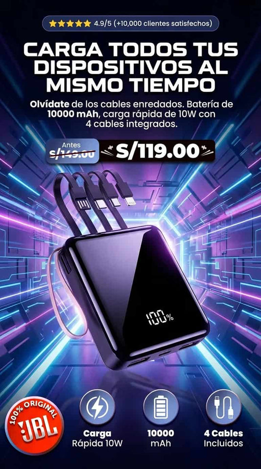 POWER BANK PORTÁTIL 4 EN 1