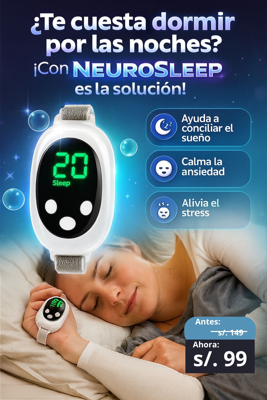 NEUROSLEEP - DISPOSITIVO PARA DORMIR Y CALMAR LA ANSIEDAD